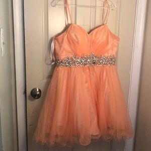 peach dress